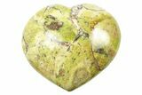 Polished Green Pistachio Opal Heart - Madagascar #249530-1
